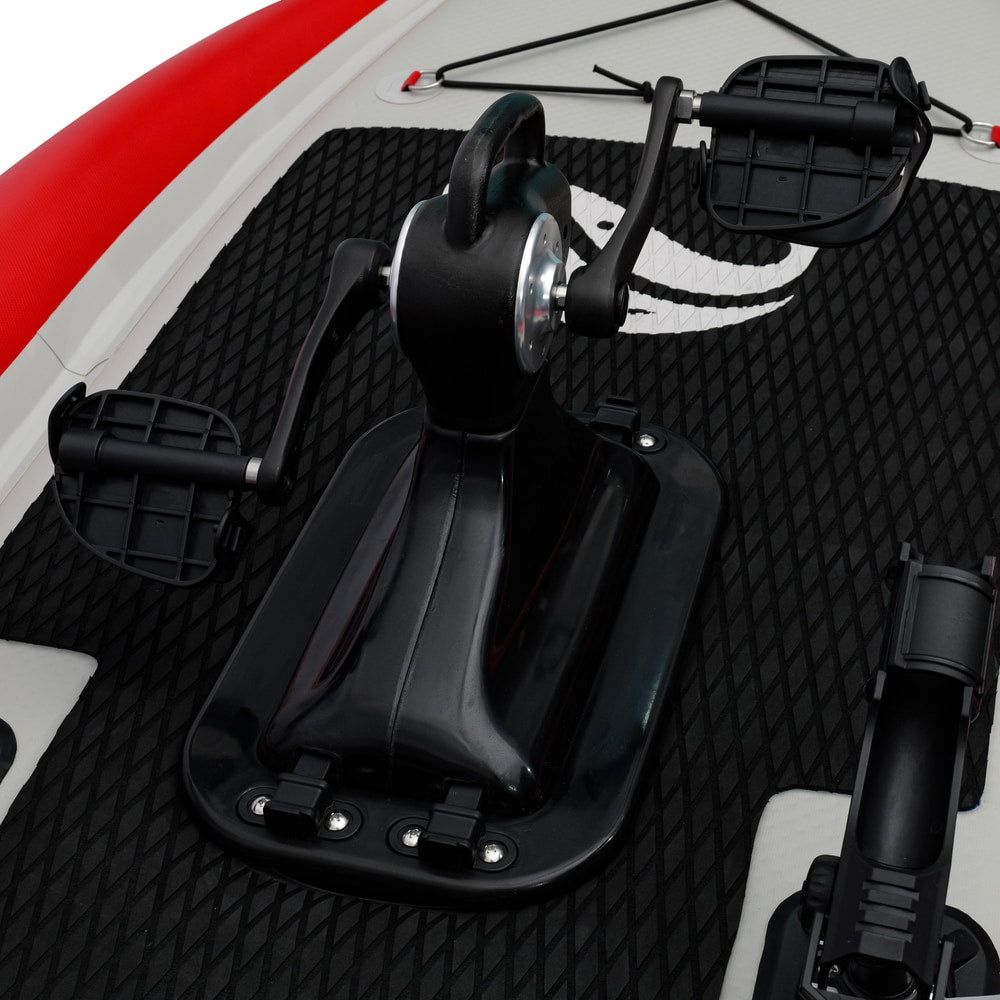 Nautiqua Aruba Inflatable Fishing Pedal Kayak, Red | Drop-Stitch, Pedal Drive, 330 lb Capacity