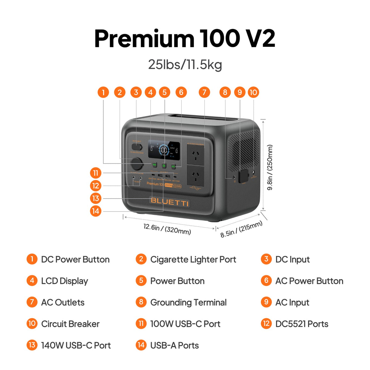 BLUETTI Premium 100 V2 Portable Power Station - view 2