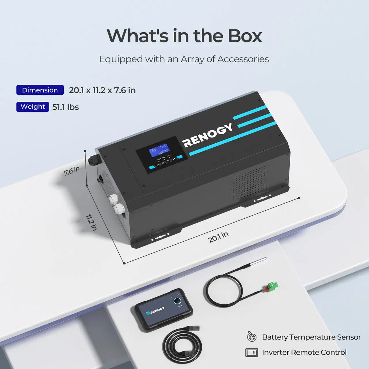 Renogy 2000W 12V Pure Sine Wave Inverter Charger - view 3