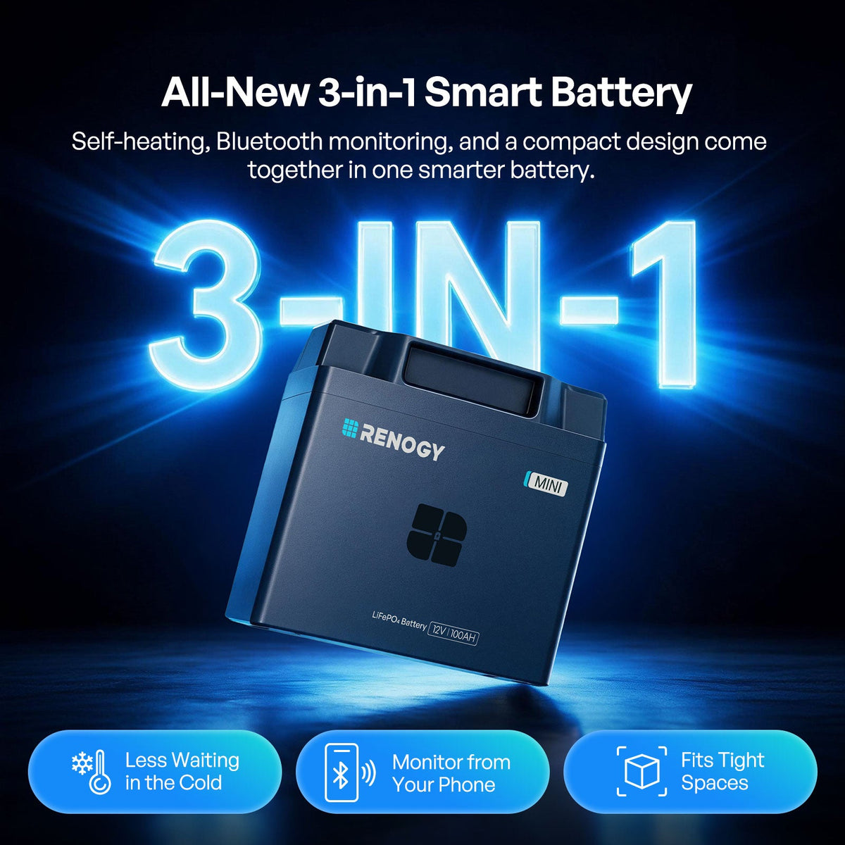 Renogy Reserve Mini Smart 12V 100Ah LiFePO4 Battery - view 6