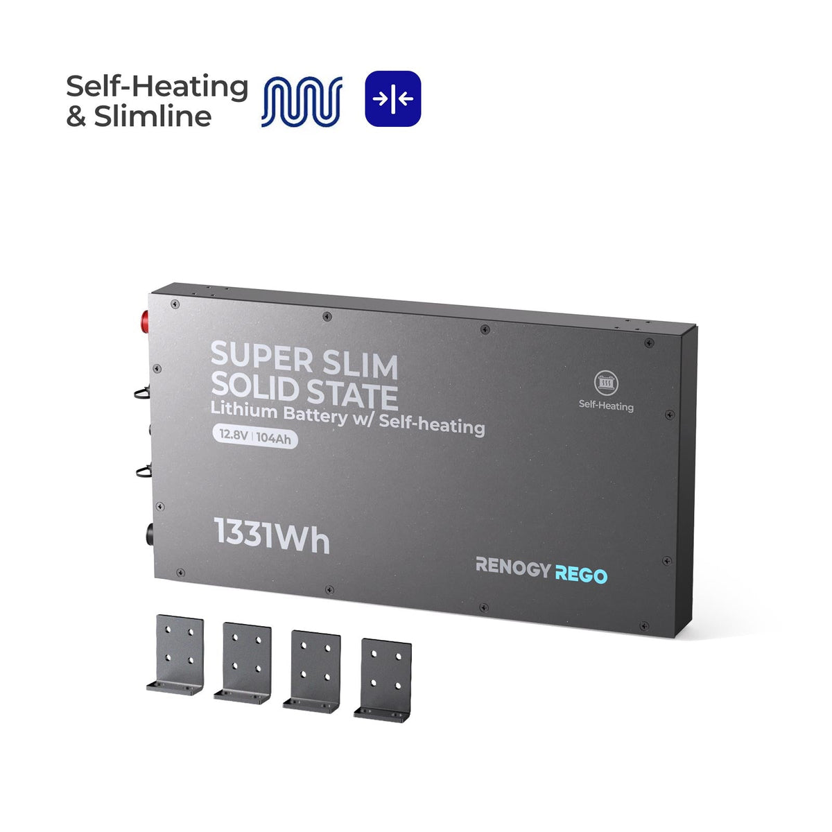 Renogy REGO 12V 104Ah Super Slim Self-Heating LiFePO4 Battery - view 2