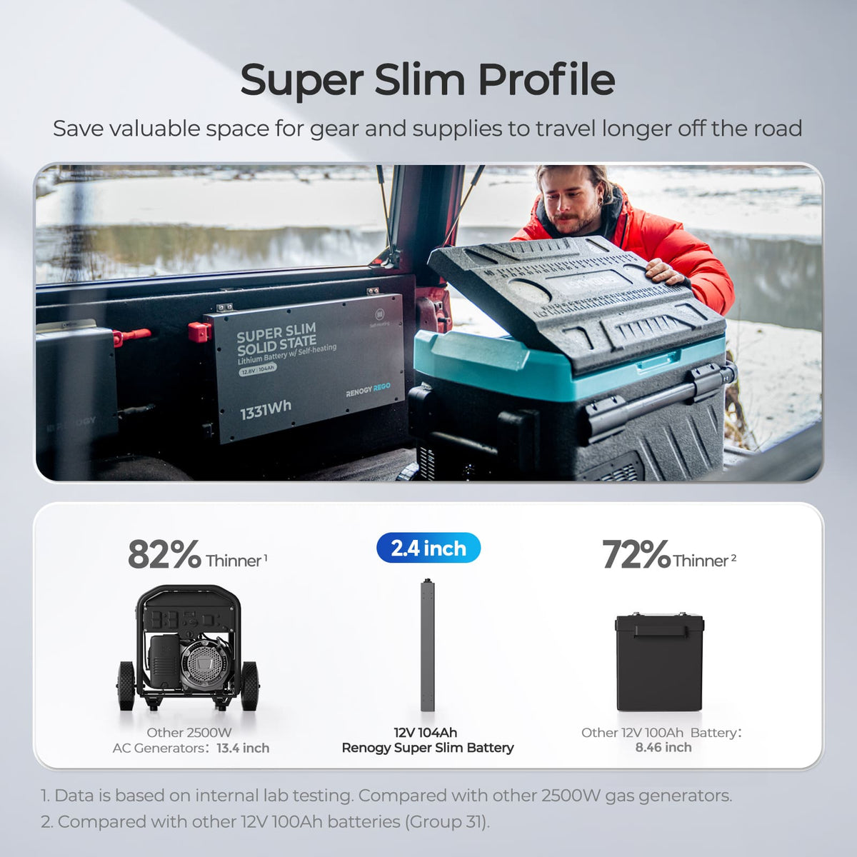 Renogy REGO 12V 104Ah Super Slim Self-Heating LiFePO4 Battery - view 3