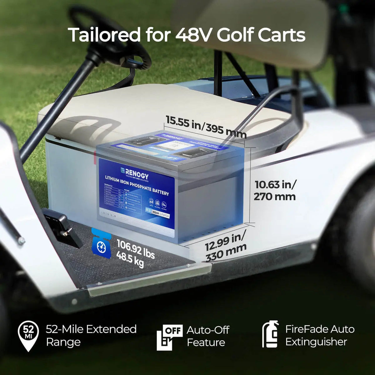 Renogy 48V 105Ah Golf Cart Lithium Battery - view 8