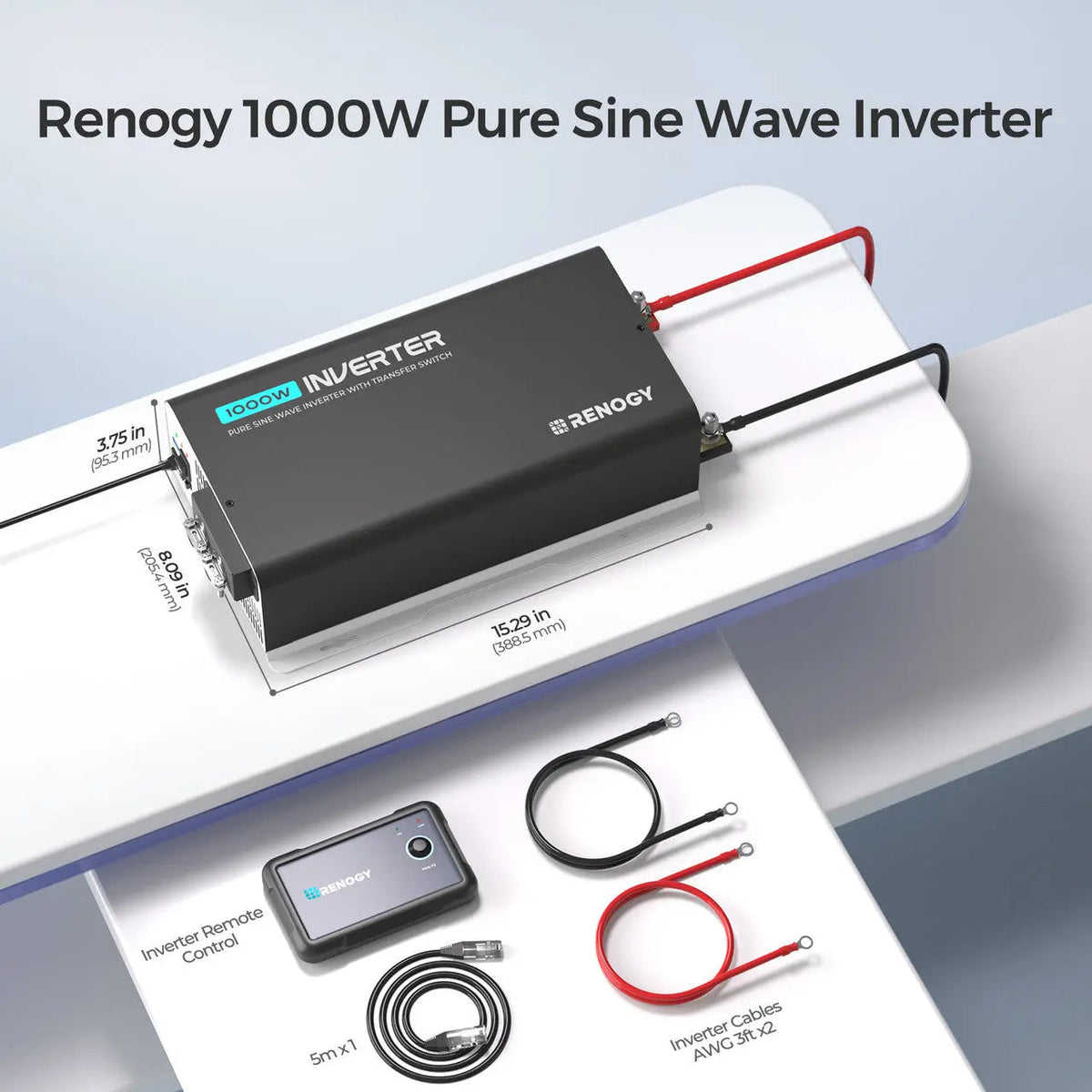 Renogy 1000W 12V Pure Sine Wave Inverter with UPS - view 2
