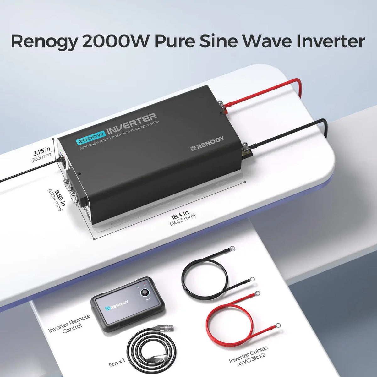 Renogy 2000W 12V Pure Sine Wave Inverter with UPS - view 2