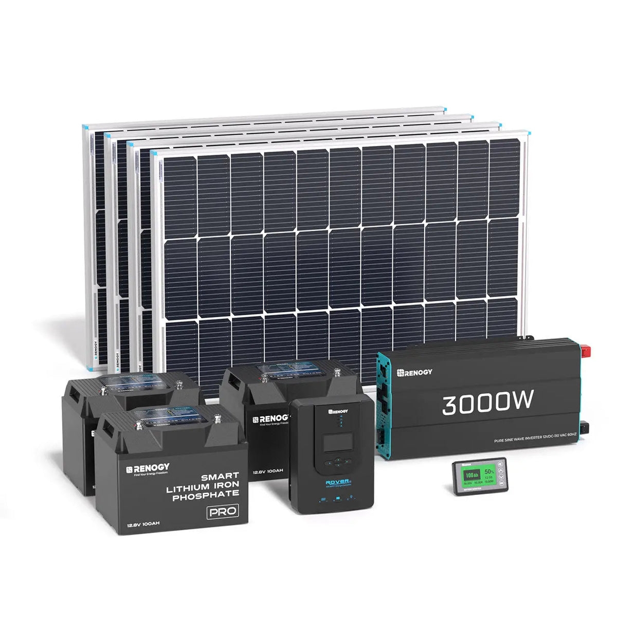 Renogy 400W 12V Complete Solar Kit with 3.6kWh Battery - view 2