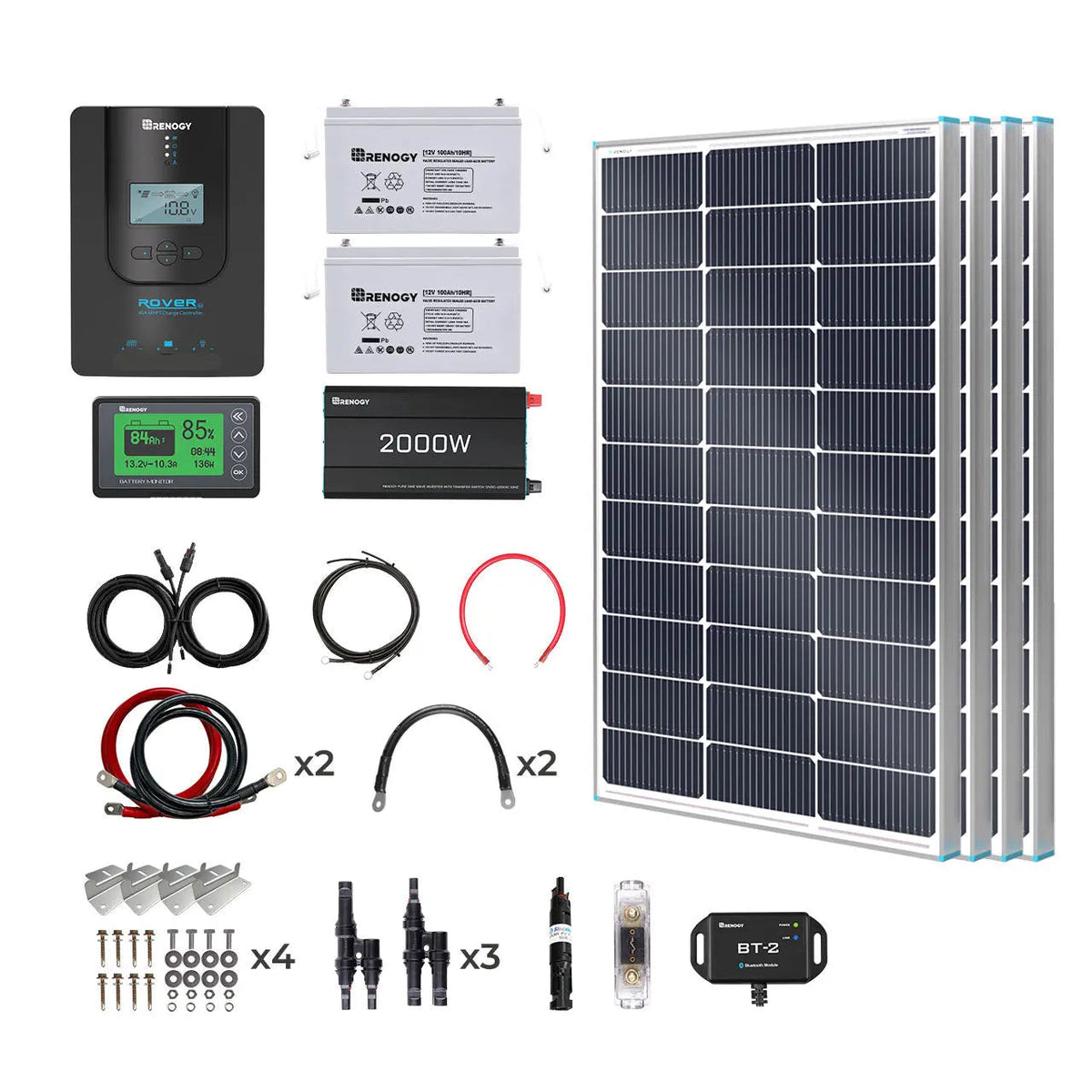 Renogy 400W 12V Complete Solar Kit with 2.4kWh Batteries - view 3