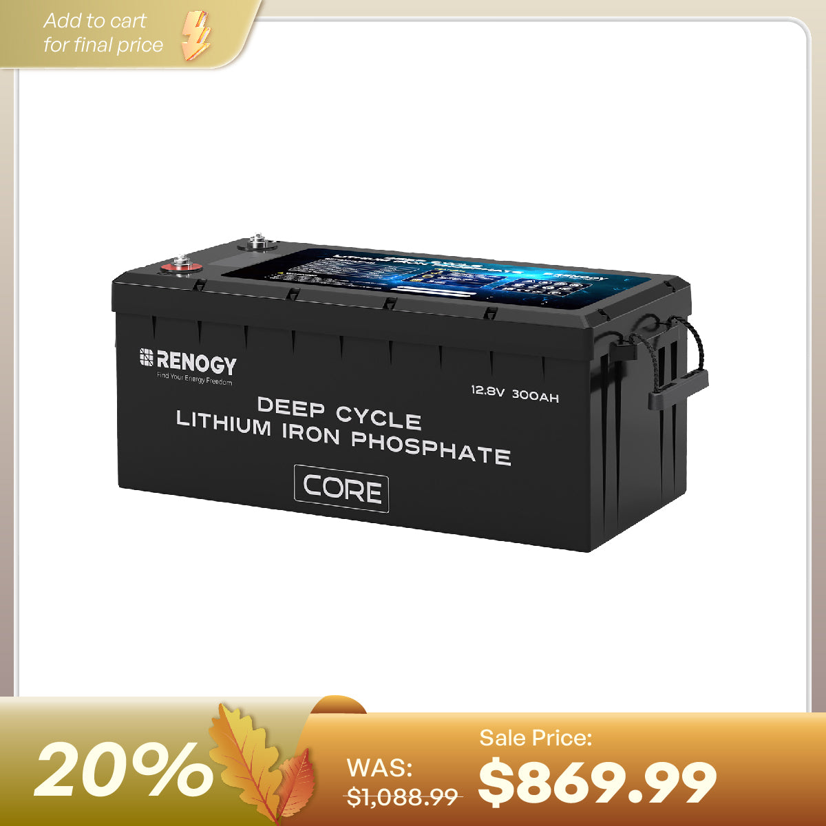Renogy Core Series 12V 300Ah Self-Heating LiFePO4 Battery - view 1
