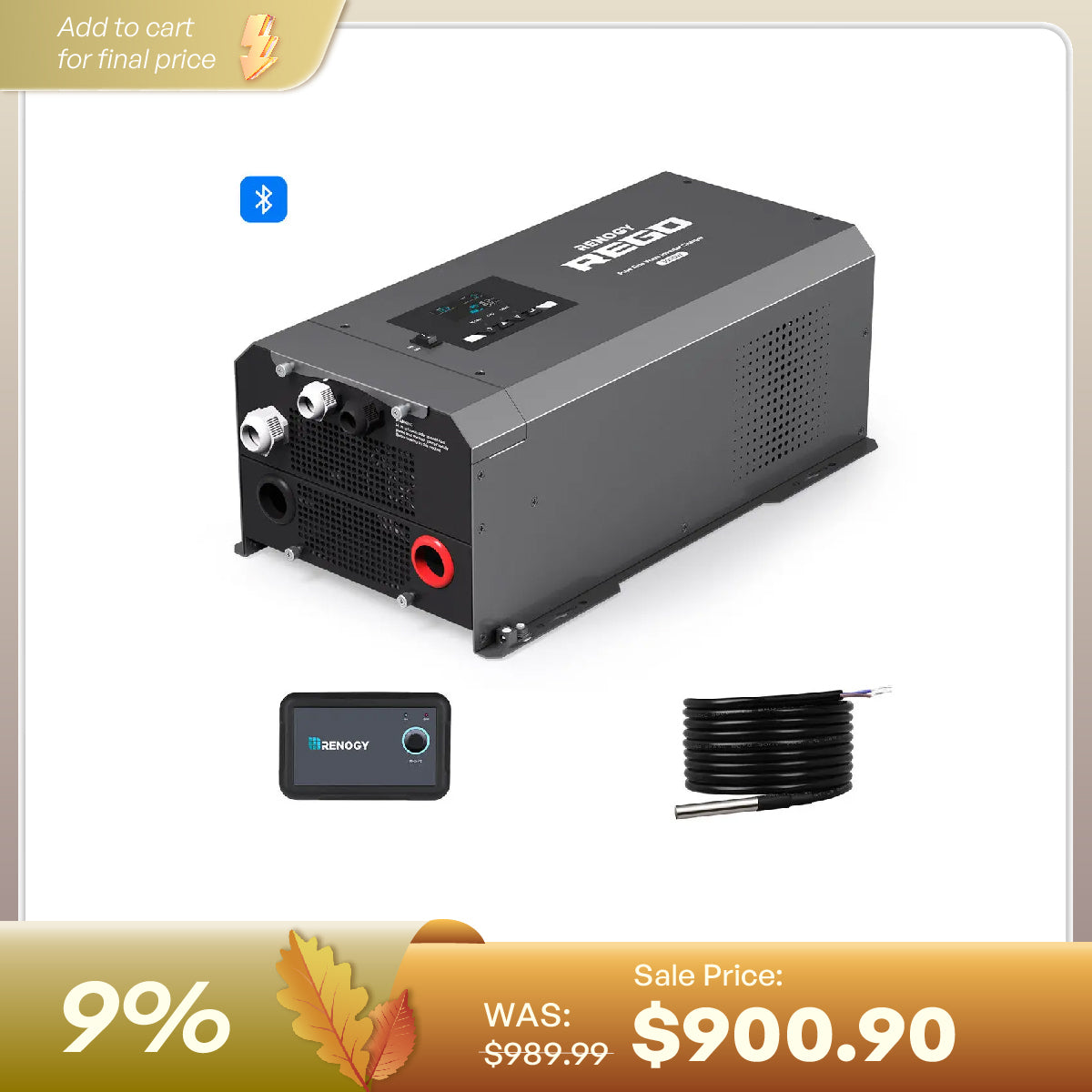 Renogy REGO 12V 3000W Pure Sine Wave Inverter Charger - view 1