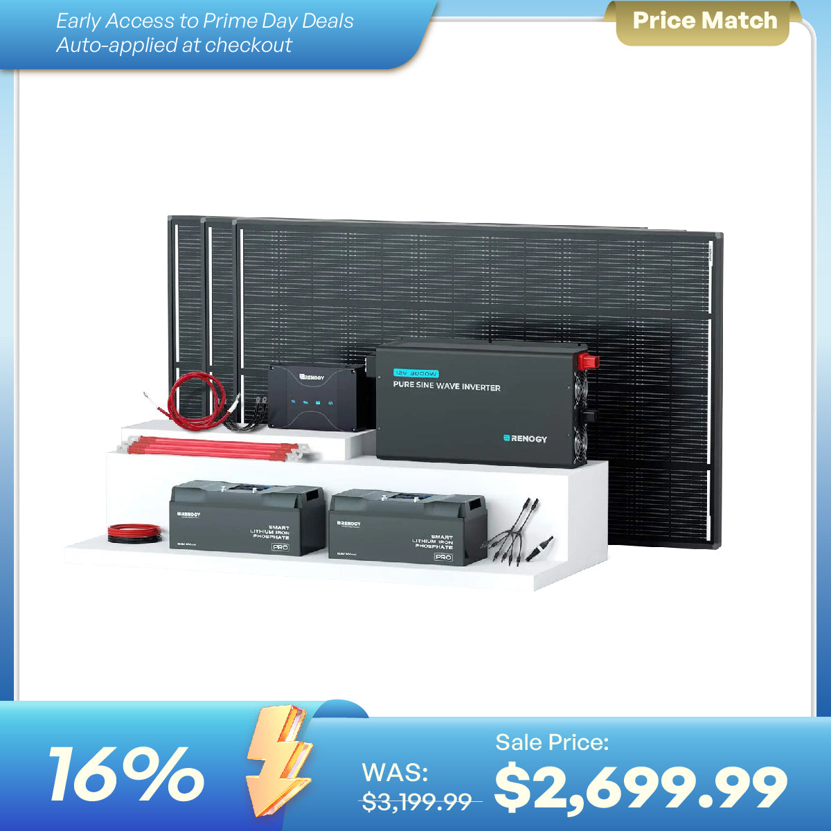 Renogy 600W 12V ShadowFlux Solar Kit with 5.12kWh Battery - view 1