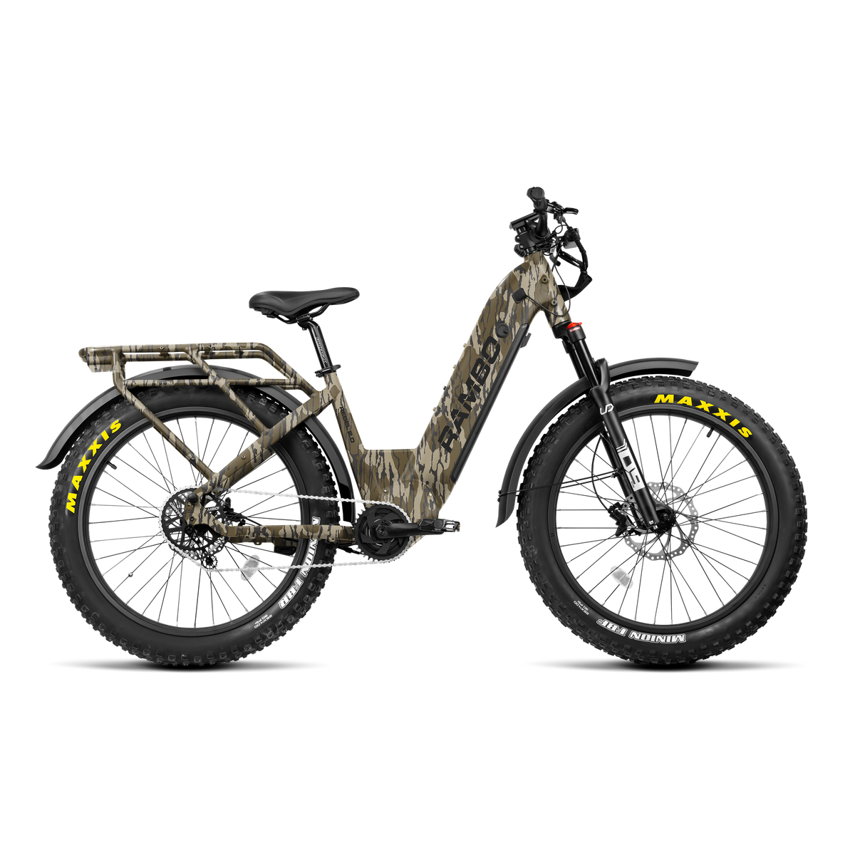 Rambo Rebel 2.0 SS Single-Speed Electric Hunting Bike | Bafang BBSHD Mid-Drive, 48V Battery