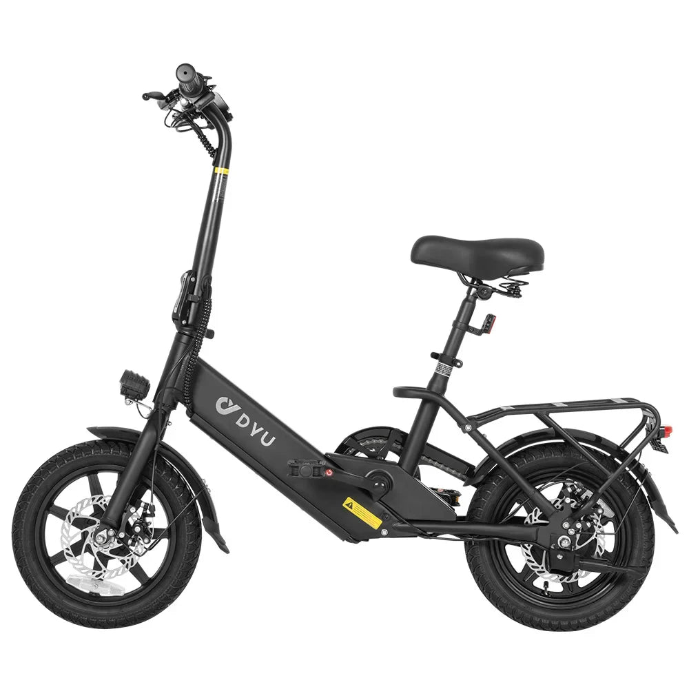 DYU C3 Folding Electric Bike | 14" Wheels, 36V Brushless Motor, Up to 60 km Range, Aluminum Frame