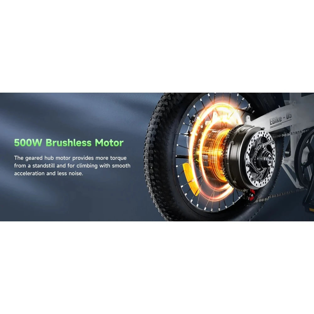 U5 500W 20" Folding eBike - Compact, Lightweight, and Powerful