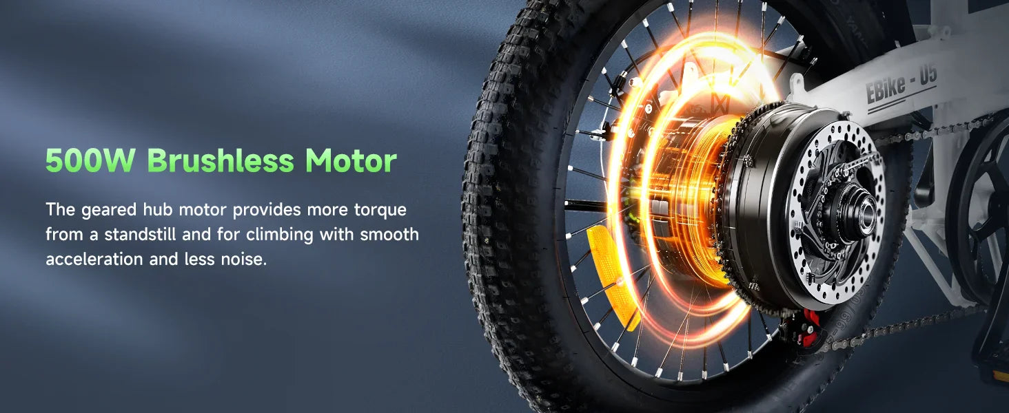 U5 500W 20" Folding eBike - Compact, Lightweight, and Powerful