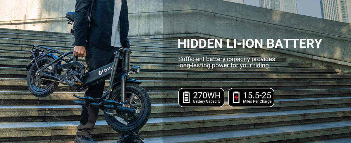 DYU C3 Folding Electric Bike | 14" Wheels, 36V Brushless Motor, Aluminum Frame, CE Certified