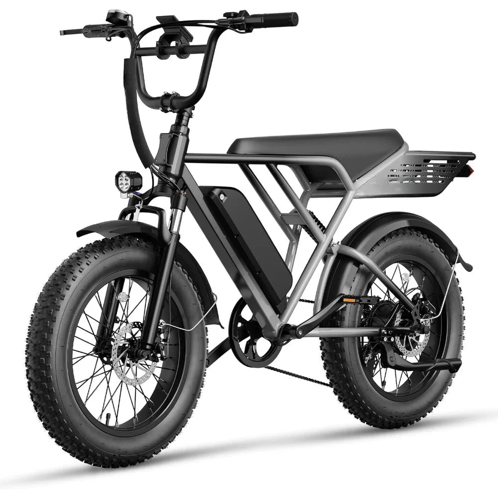 20-Inch Fat Tire Full Suspension Electric Bike | 750W (1500W Peak), 30 MPH, 48V 13Ah Battery