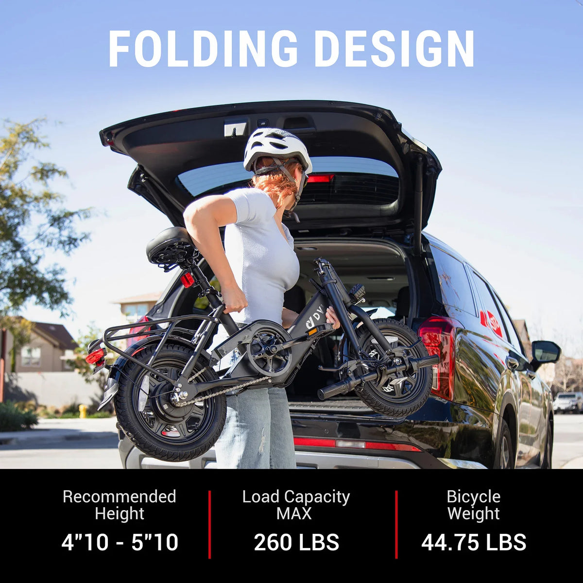 DYU C3 Folding Electric Bike | 14" Wheels, 36V Brushless Motor, Aluminum Frame, CE Certified