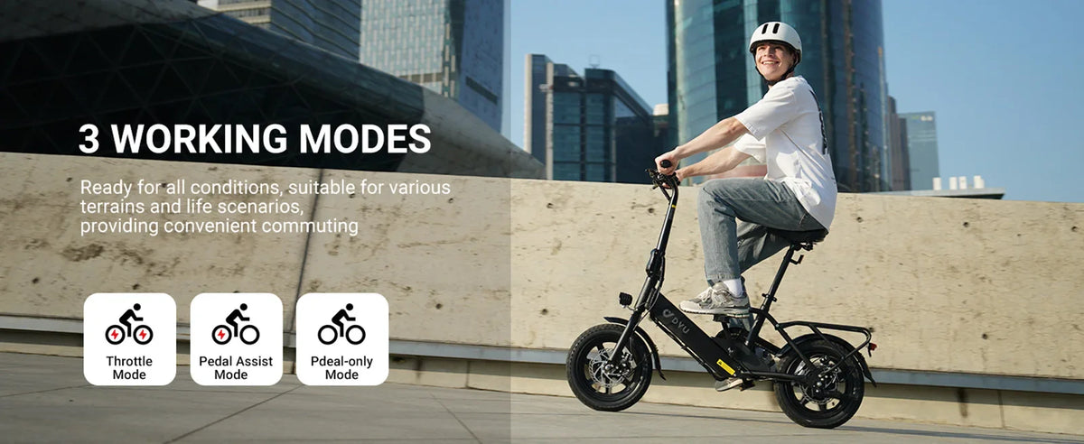 DYU C3 Folding Electric Bike | 14" Wheels, 36V Brushless Motor, Aluminum Frame, CE Certified