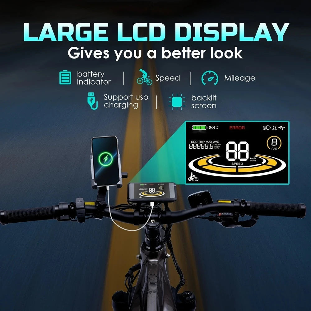 High-Quality eBike with 52V 750W Motor - 17AH Long Range