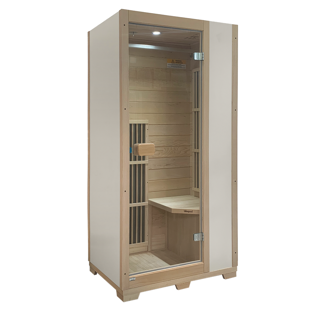 Blisspod Vienna 1-Person Far Infrared Sauna | Low EMF Carbon Heaters, Canadian Hemlock, 4 Colors