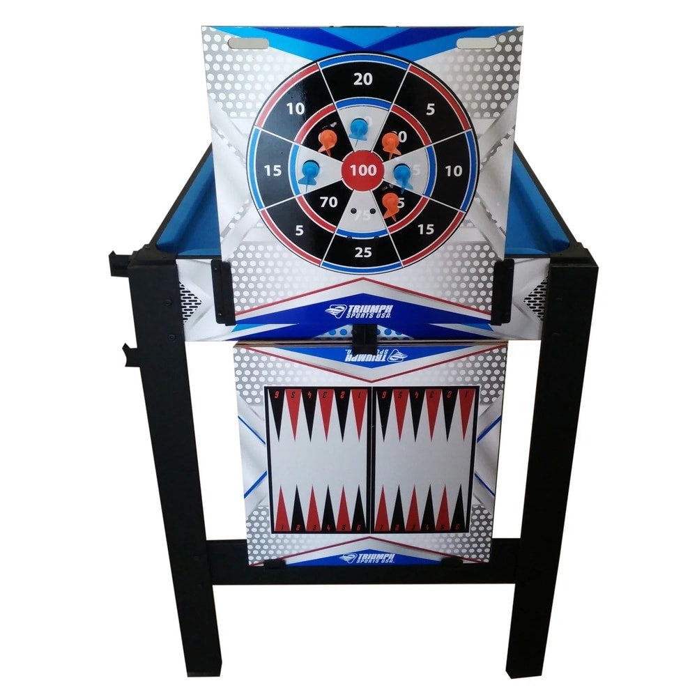 13-In-1 Combo Game Table Includes Basketball, Table Tennis, Billiards, Push Hockey, Launch Football, Baseball, Tic-Tac-Toe, and Skee Bean Bag Toss