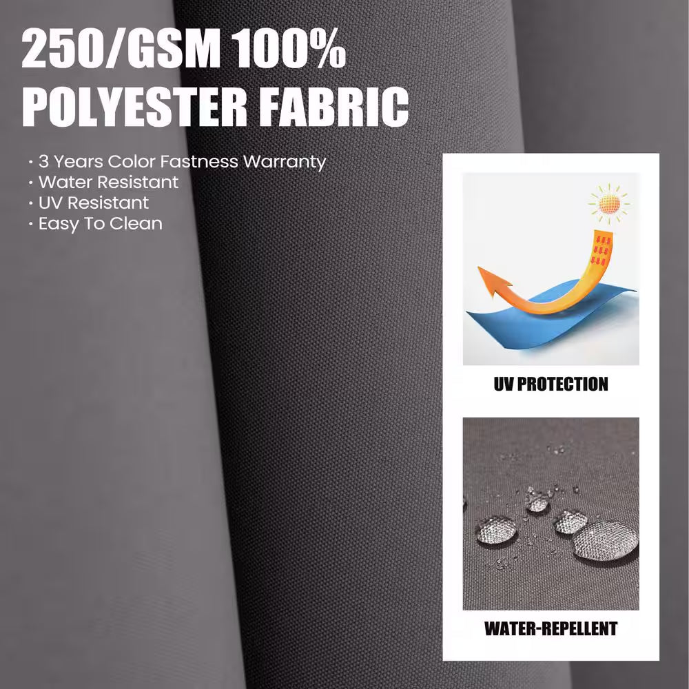 11 Ft. X 9 Ft. Cantilever Patio Umbrella with Cross Stand Tiltable Double Top Outdoor Shade Umbrella in Dark Gray