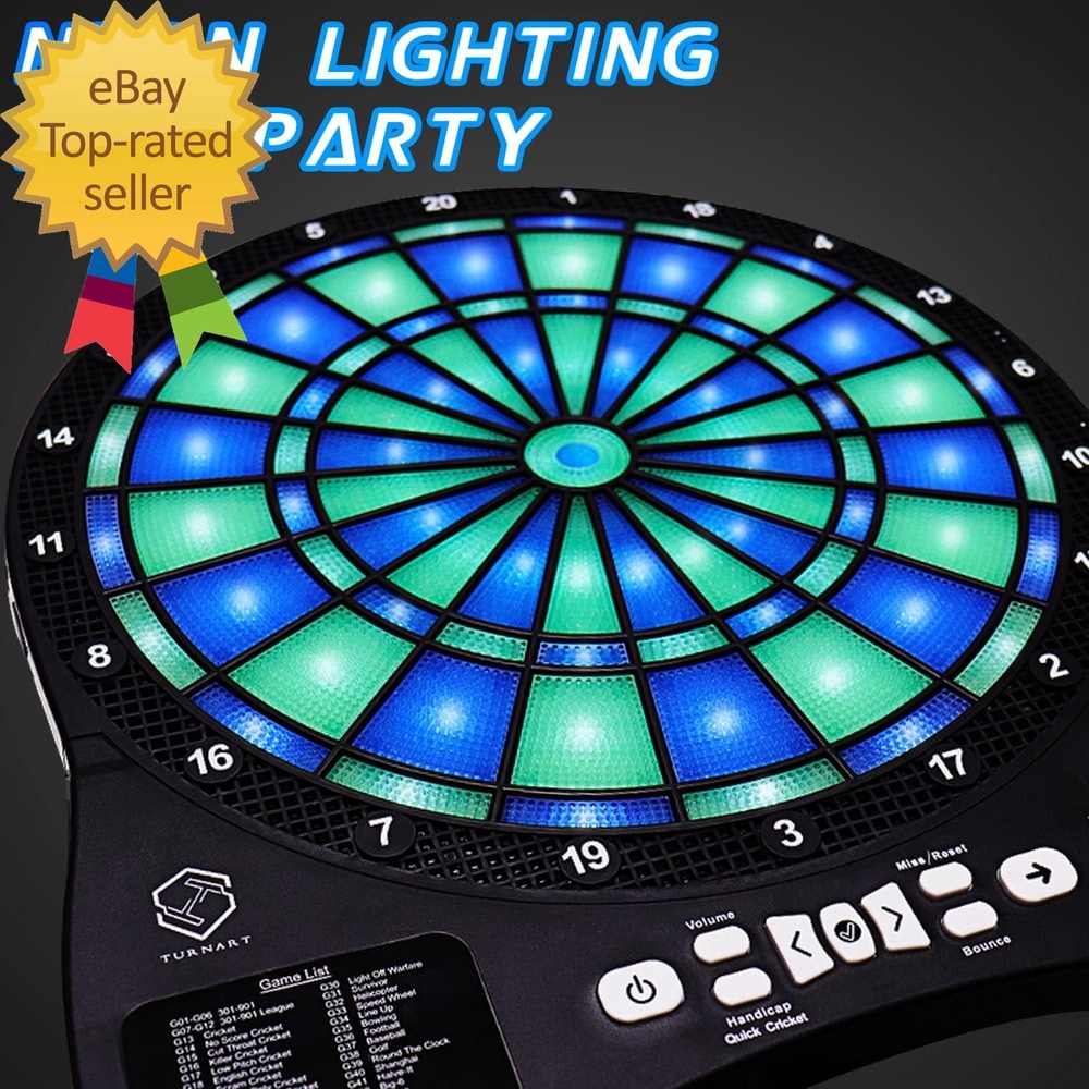 Electronic Dart Board,13 Inch Illuminated Segments Light Based Games Electric Da
