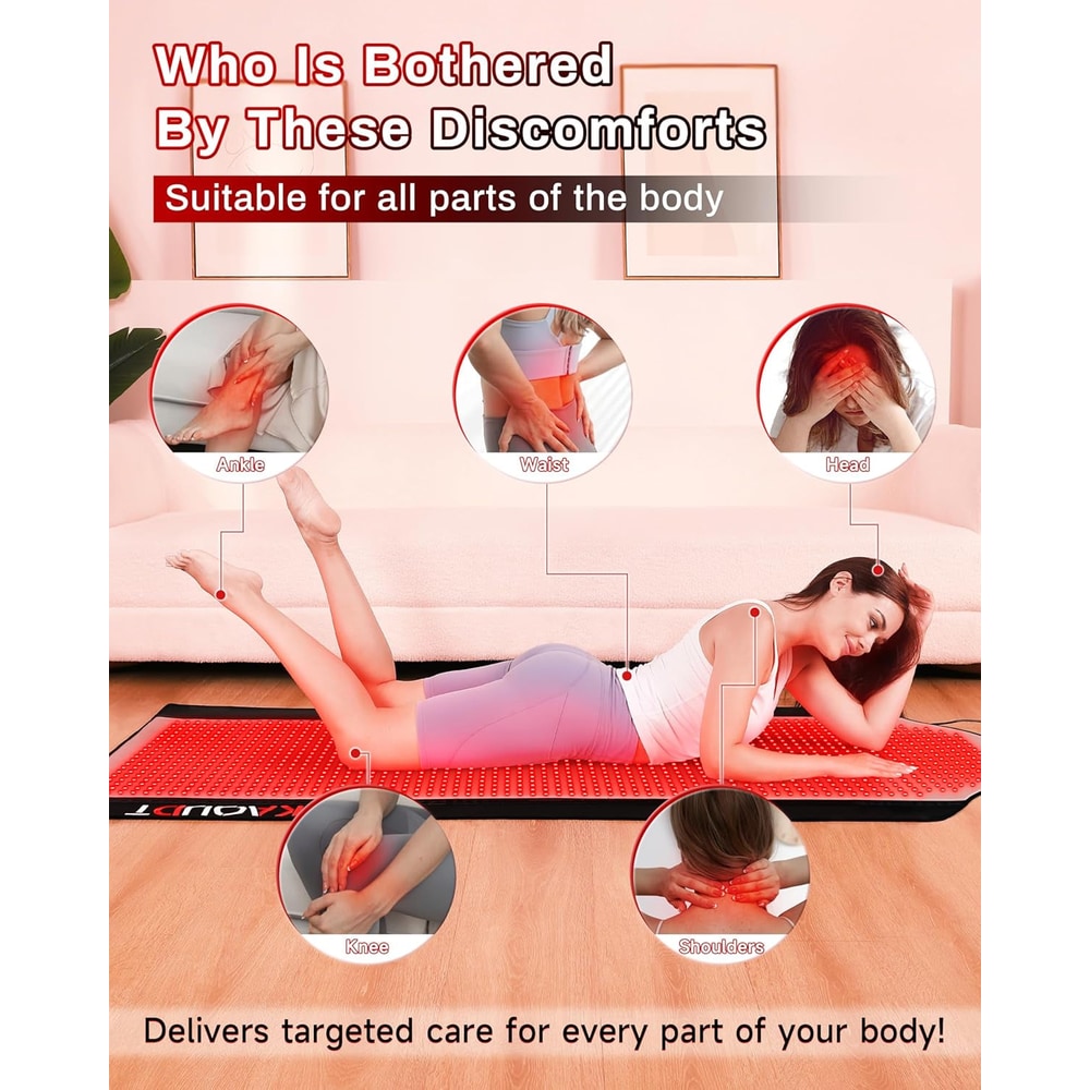 72"X33.3" Medical-Grade TPU Red Light Therapy Mat for Full Body Pain Relief, FSA&HSA Eligible Infrared Light Therapy Blanket for Home Use