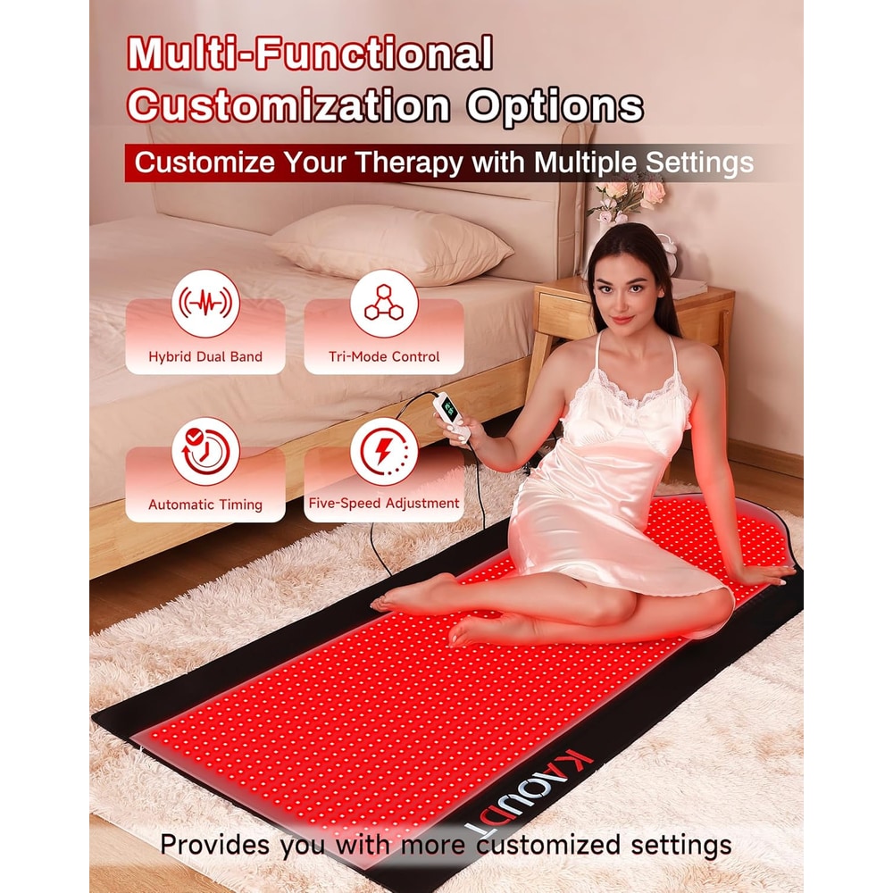 72"X33.3" Medical-Grade TPU Red Light Therapy Mat for Full Body Pain Relief, FSA&HSA Eligible Infrared Light Therapy Blanket for Home Use