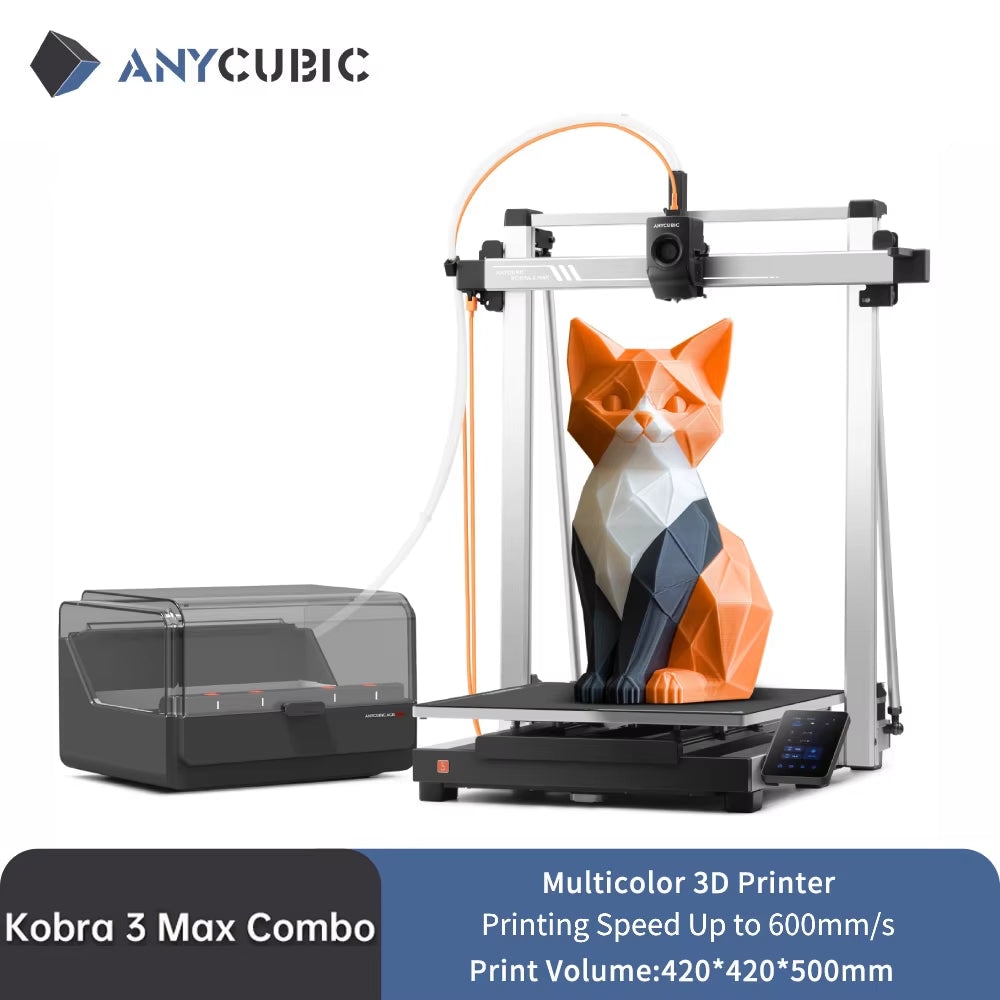 Kobra 3 Max Combo Multi-Color 3D Printer Max Speed 600Mm/S Build Volume 500*420*420Mm Smart APP Control 3D Printer