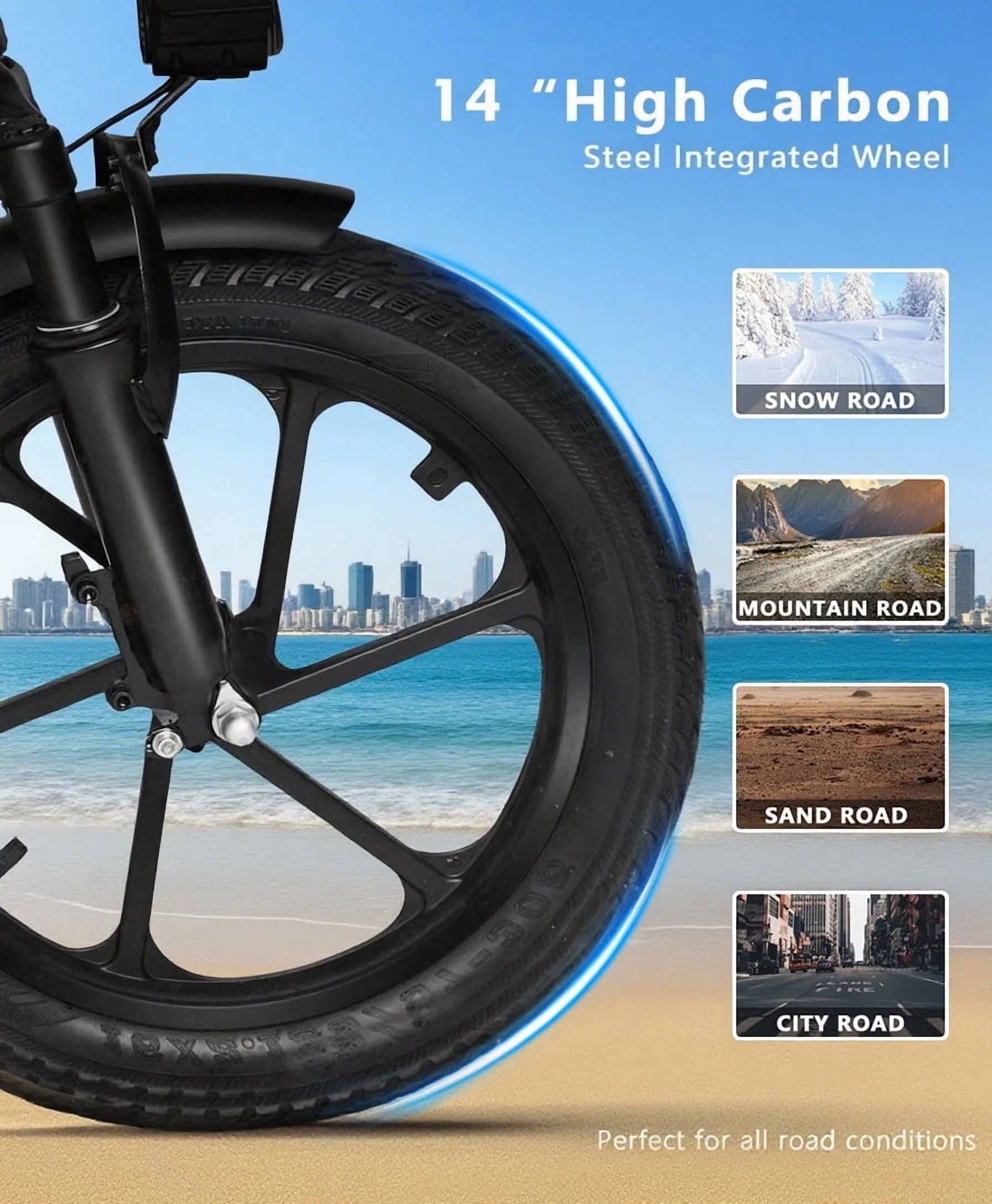 Electric Bike for Adults, Ebike, Electric Bicycle with 48V 12AH Remove Battery,14" Folding Ebike, 21MPH,20+ Miles(Max),500W High Motor,Multi-Shock Absorption,Commuting Mini E Bikes,Ul2849