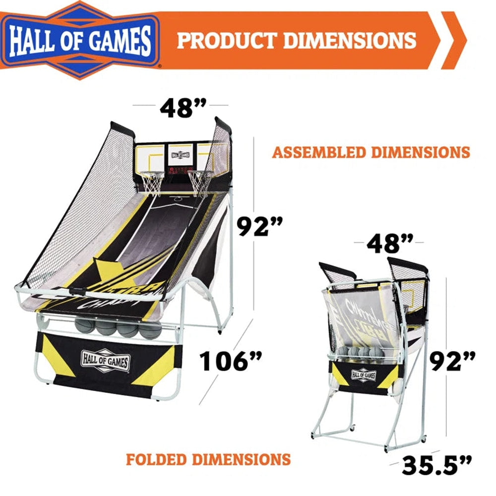 Xtra Long Shot Ez-Fold Premium Arcade Game with Built-In 4-Ball Storage Rack