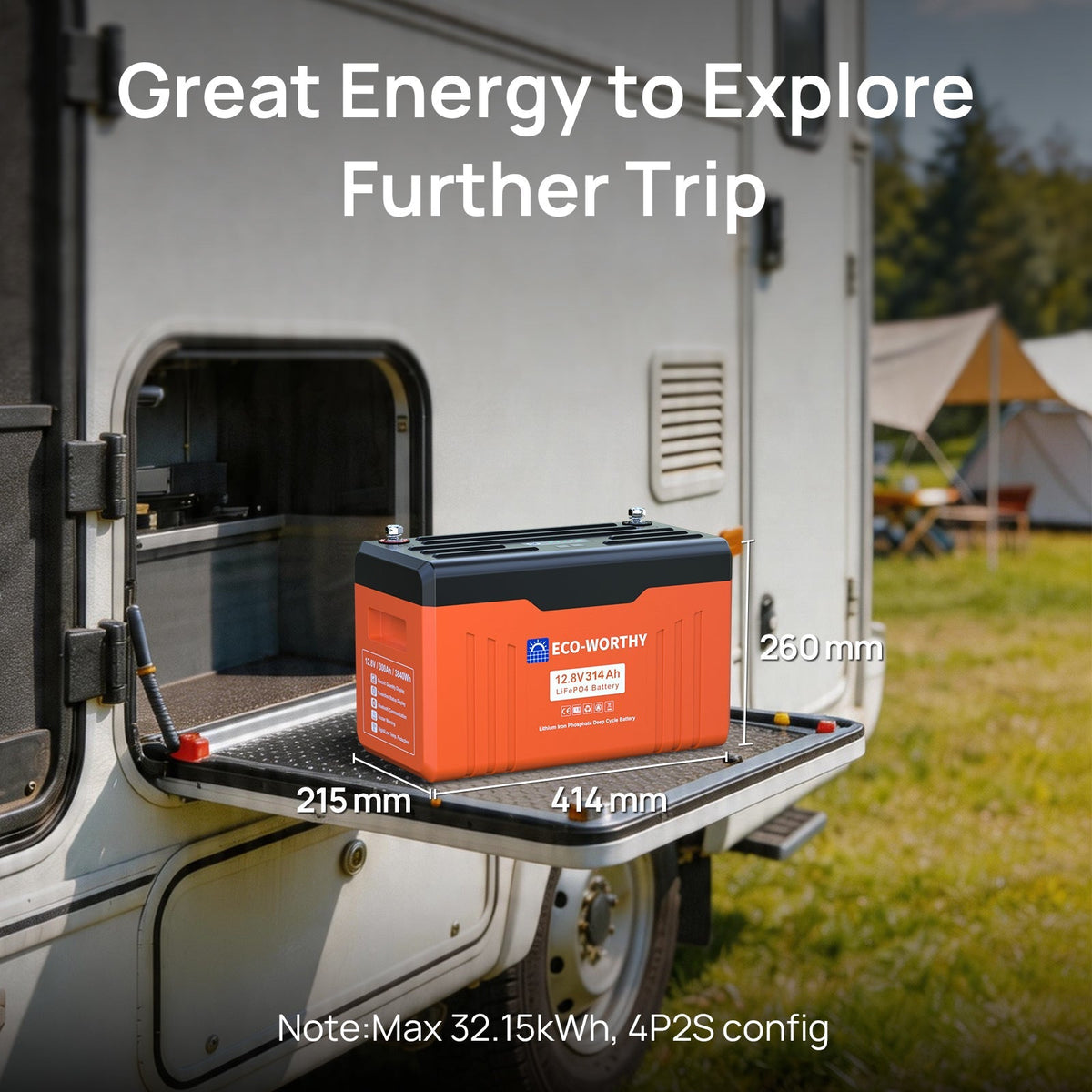 ECO-WORTHY EnergyTrek 12V 314Ah LiFePO4 Battery - view 9