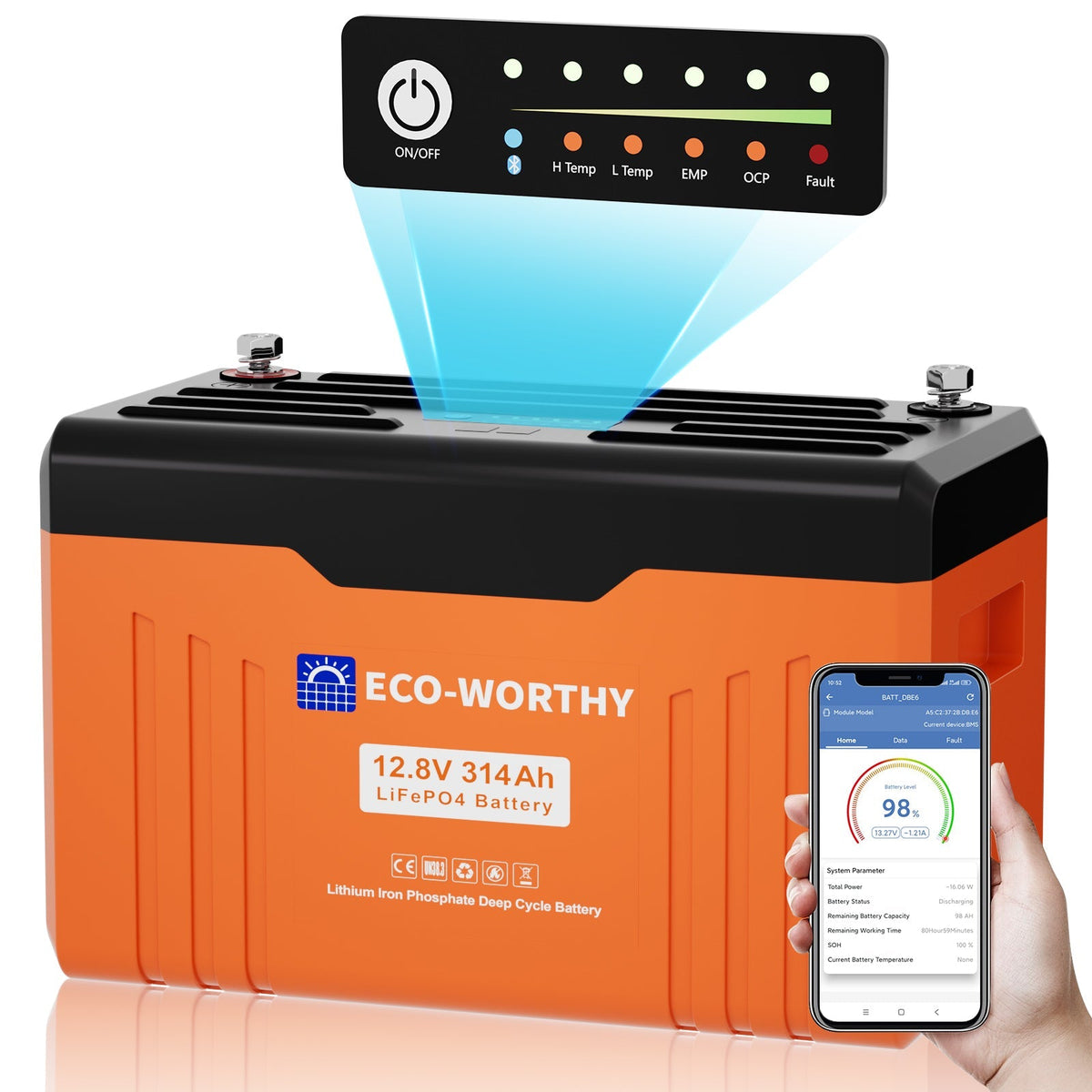 ECO-WORTHY EnergyTrek 12V 314Ah LiFePO4 Battery - view 1