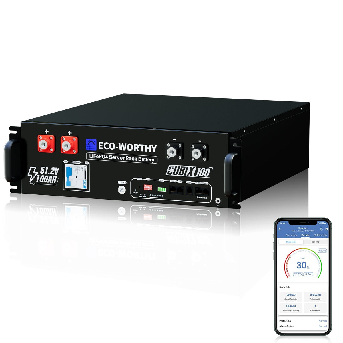 ECO-WORTHY Cubix100 48V 100Ah Server Rack Battery - view 1