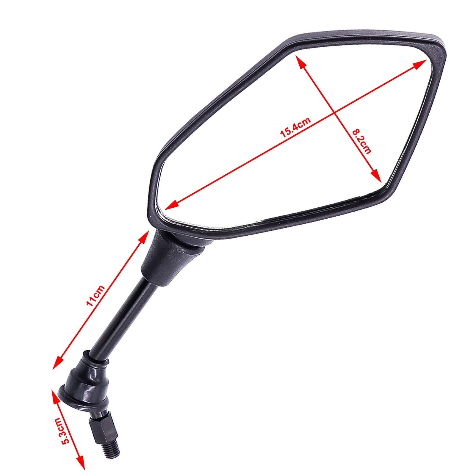 2X Motorcycle Rear View Side Mirrors with 2X Free 7/8" Handle Bar Mount for ATV Bike