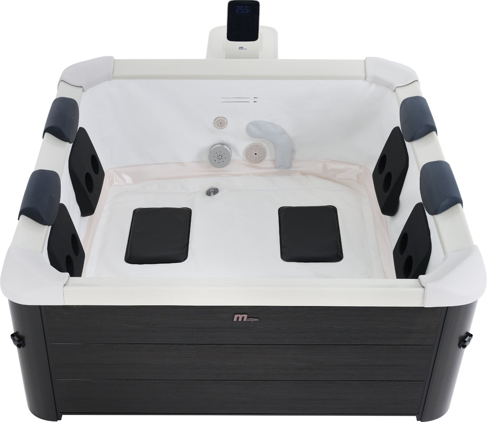 MSPA FRAME OSLO BUBBLE & JET SPA INFLATABLE HOT TUB PLASTIC WOOD WALL LED LIGHTS