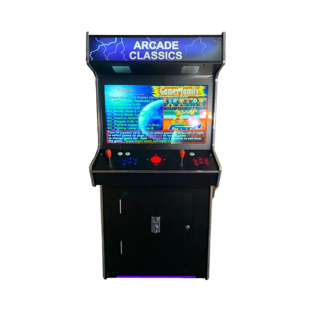 Full-Size 2-Player Upright Arcade Machine with 4,500 Games and 2 Shooting Guns | Trackball, 3/4" Plywood