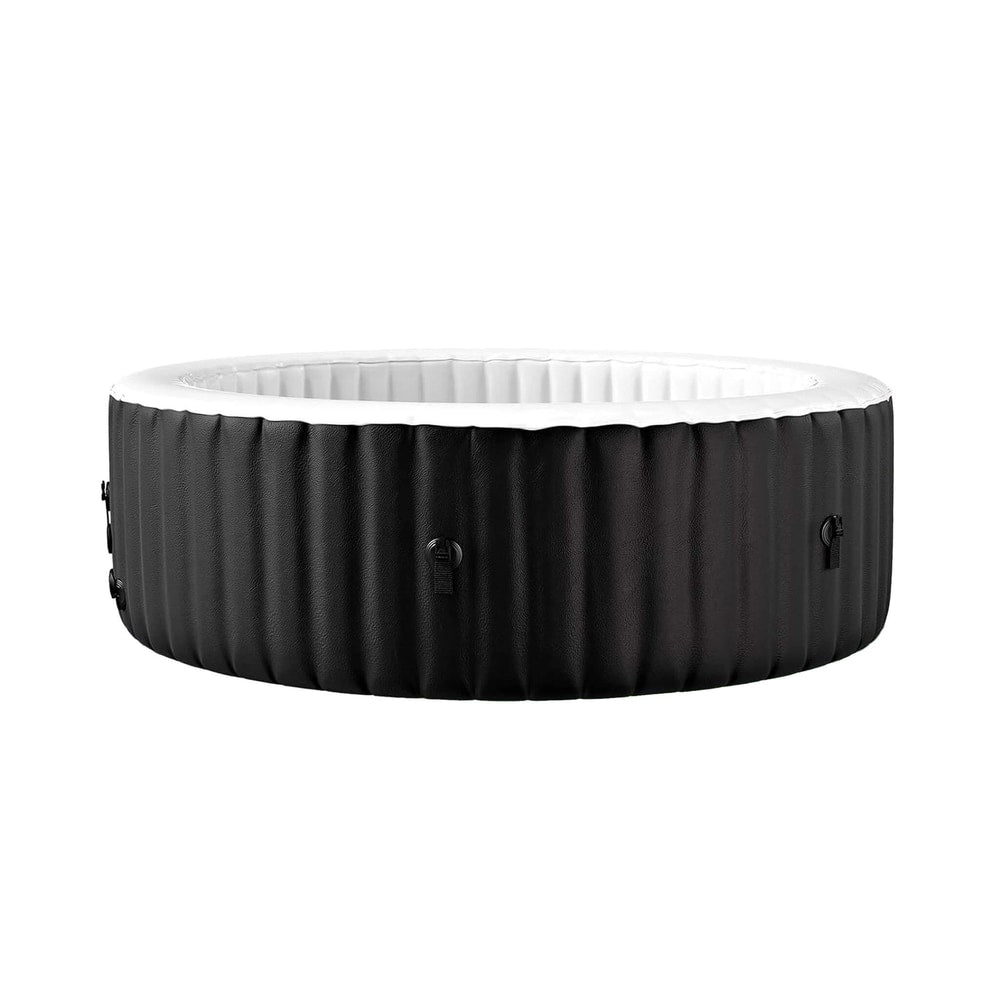 Large 4-Person Inflatable Hot Tub Kit | 8-Color LED Lights, Air Jet Massage, Hard Water Softening
