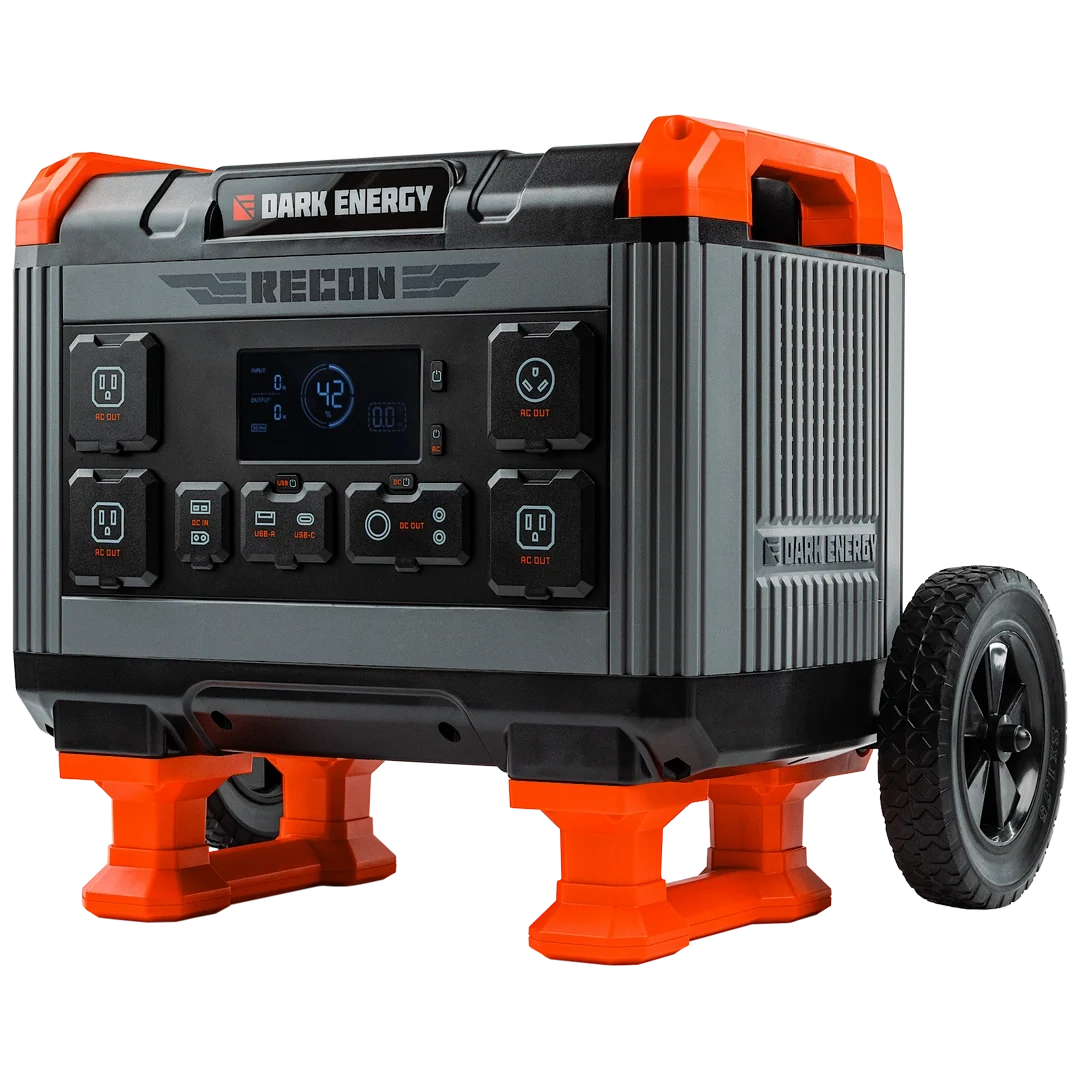Dark Energy Recon 2000 Portable Power Station | 2016Wh, 2400W Pure Sine Inverter, Rugged Wheeled Case