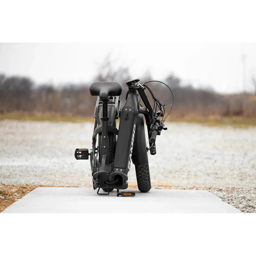 Rambo Ranger Folding Step-Thru Electric Bike, White | 10.4Ah Battery, All-Terrain, Folds for RVs