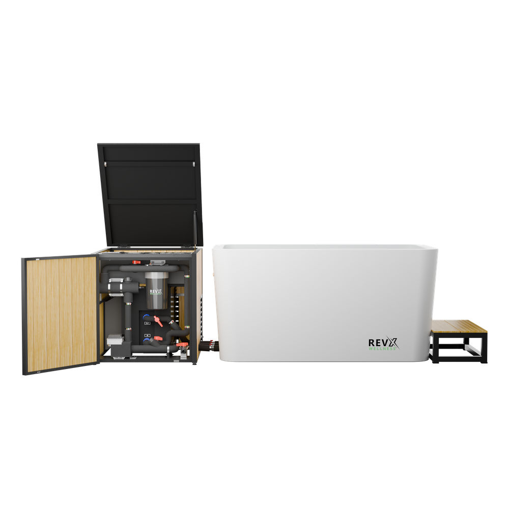 RevX Acrylic X Tub Cold Plunge + LUX High Performance Chiller and Filtration System