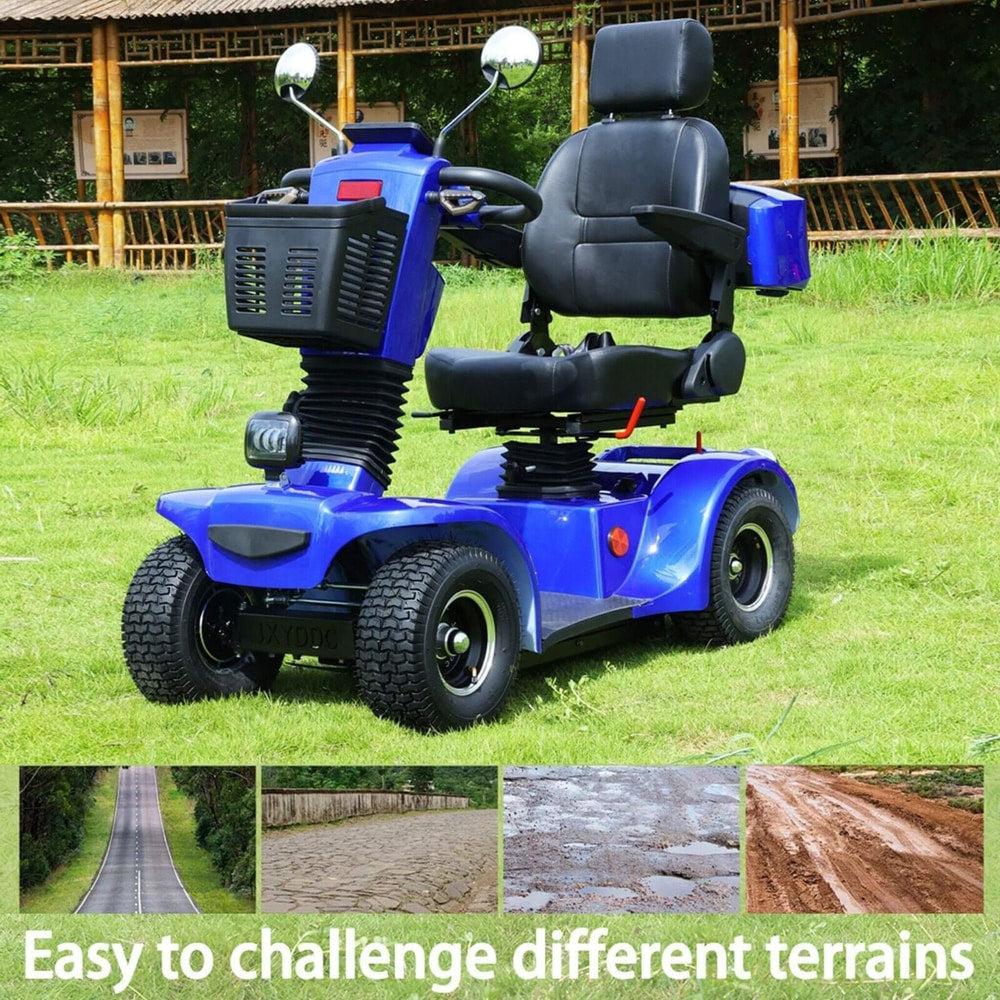 Zvg 4-Wheel Heavy-Duty All-Terrain Mobility Scooter | 500W Motor, 48V 20Ah, 20-25 Mile Range, 350 lb