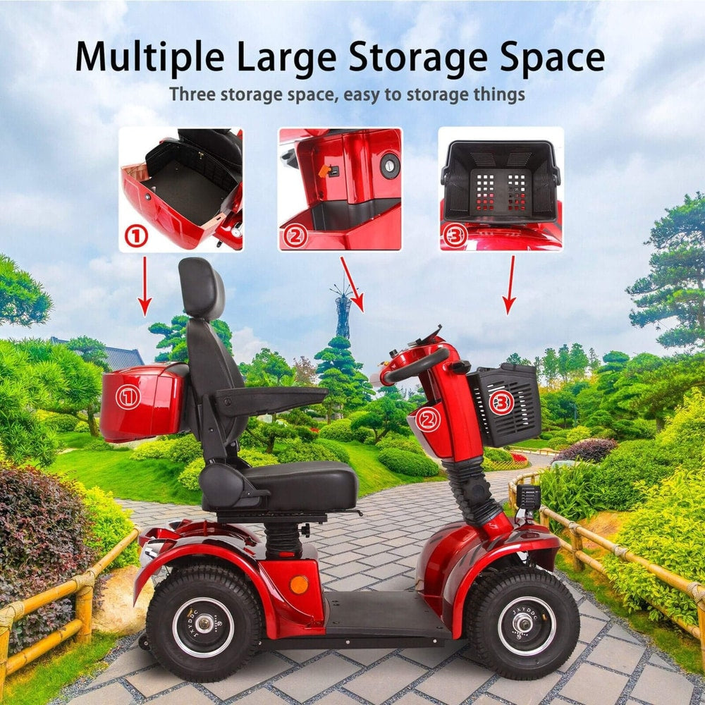 Zvg 4-Wheel Heavy-Duty All-Terrain Mobility Scooter | 500W Motor, 48V 20Ah, 20-25 Mile Range, 350 lb