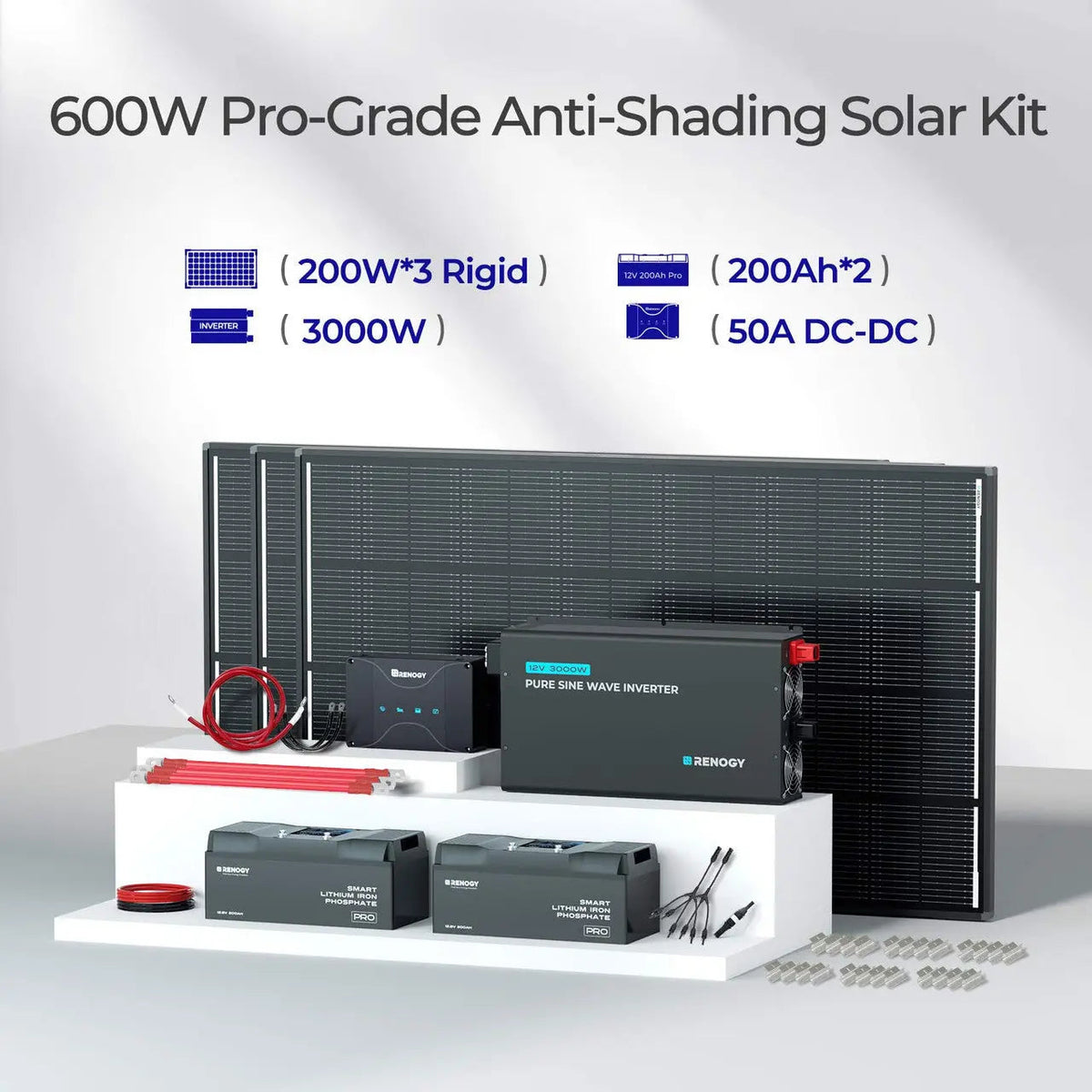 Renogy 600W 12V ShadowFlux Solar Kit with 5.12kWh Battery - view 2