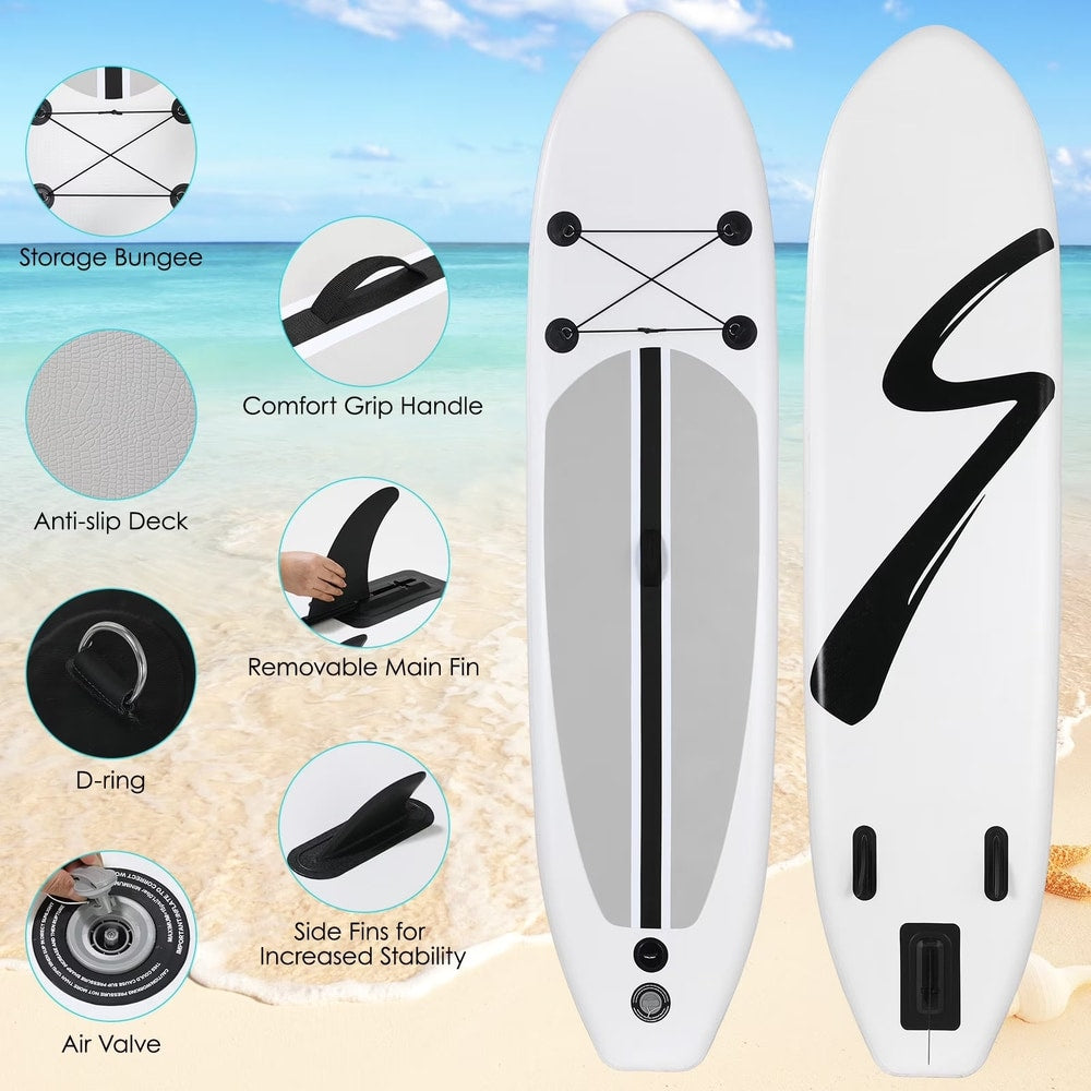 10FT Inflatable Stand up Paddle Board, Paddleboard with Premium SUP Accessories for All Skill Levels, Non-Slip Deck