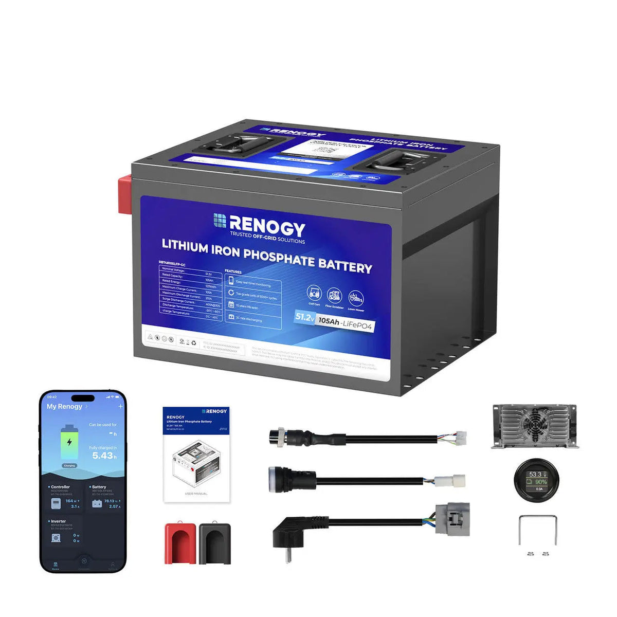 Renogy 48V 105Ah Golf Cart Lithium Battery - view 9