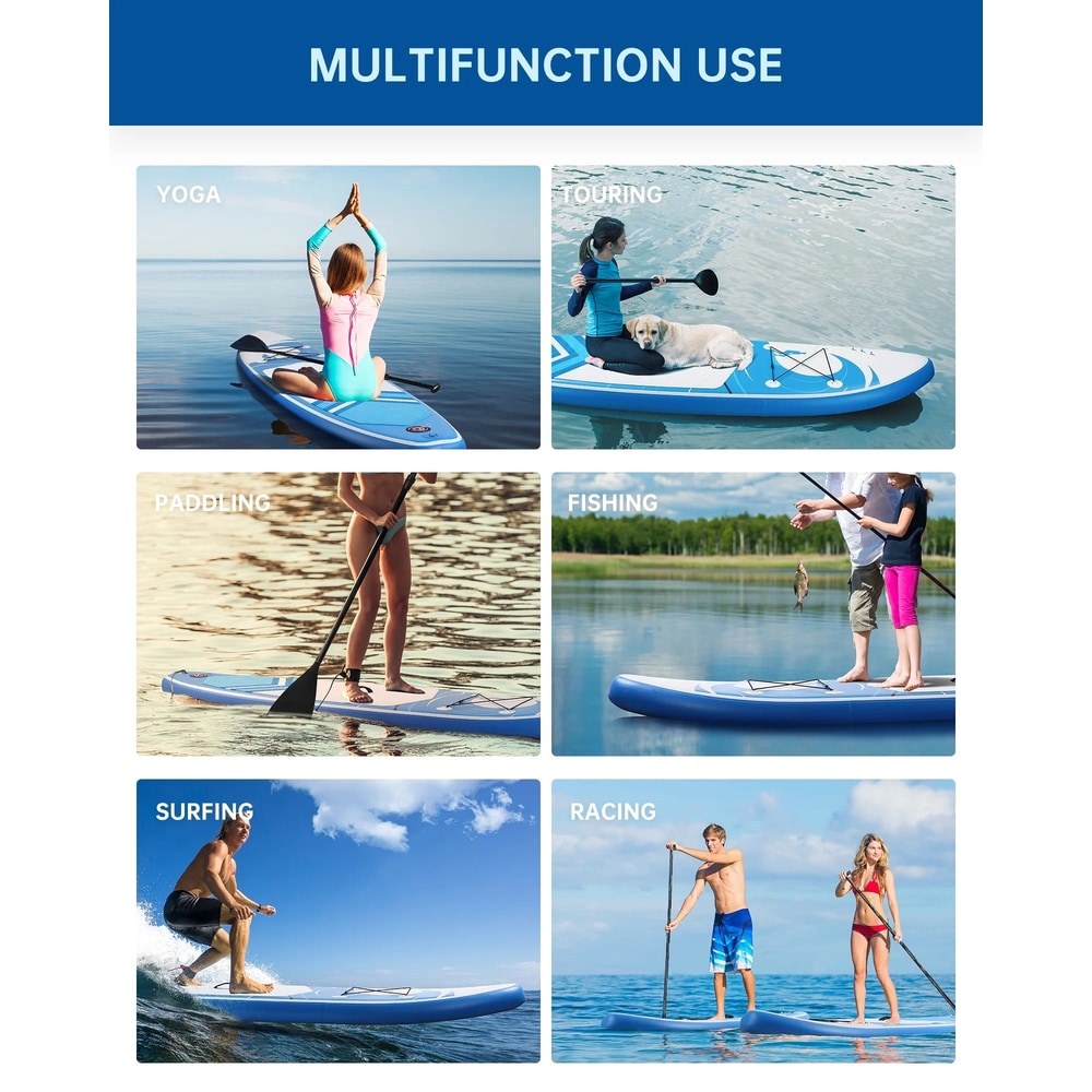 Inflatable Paddle Board Stand up Paddle Board 6 in Thick with Sup Accessories and Carry Bag and Fast Pumping for Adults and Youth