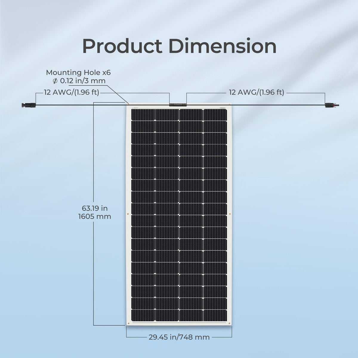 Renogy 200W 12V Flexible Monocrystalline Solar Panel - view 8
