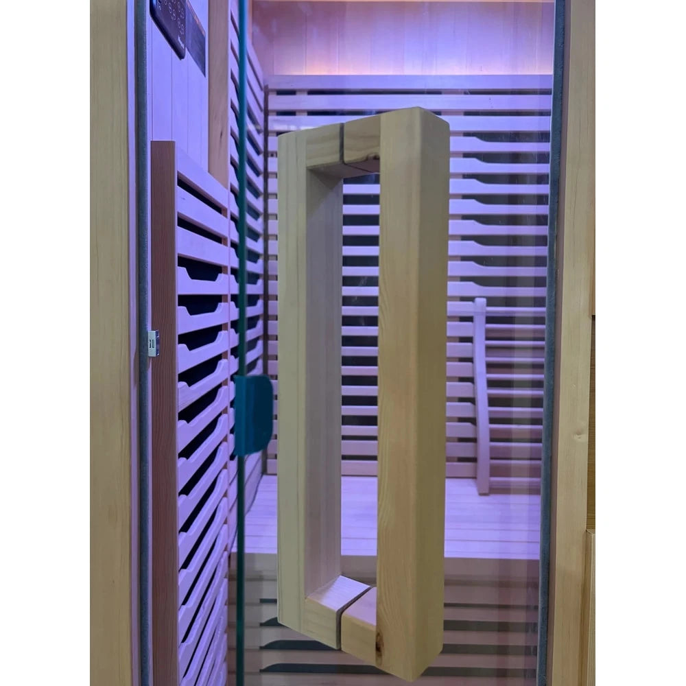 Blisspod | Milano | Full Spectrum Sauna | Canadian Hemlock Wood | Ultra Low EMF | 5 Far Infrared & 1 Red Glass Heater | Chromotherapy | Upto 2 Person
